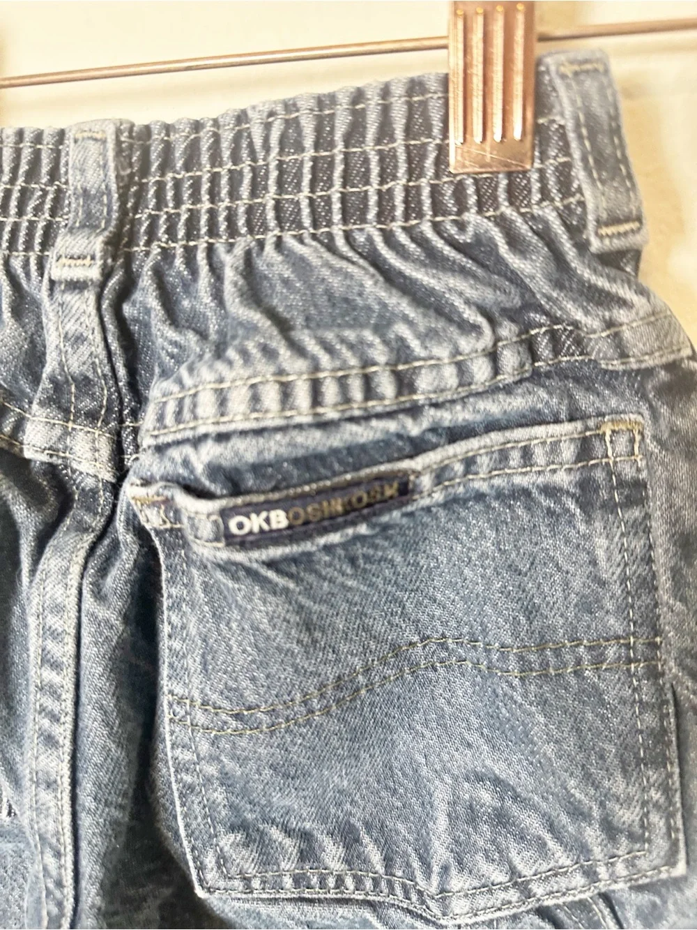 Osh’Kosh Vintage Cargo Jeans Elastic Waist Denim 4T